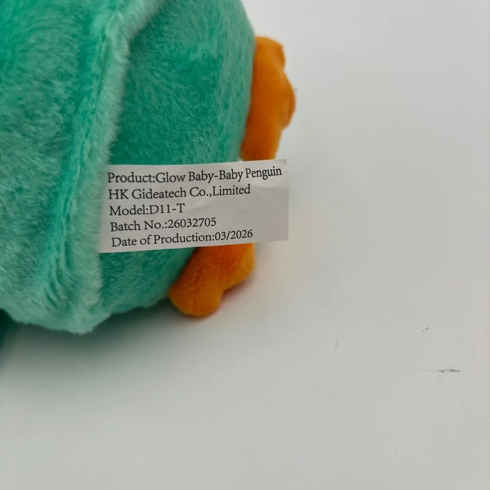 HK‎ Gideatech Glow Baby Penguin Kids Small Teal Excellent Light Up Plush D11-T